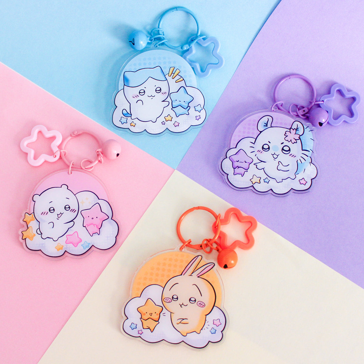 Cute Hamster + Bibi the starbab Acrylic Keychain
