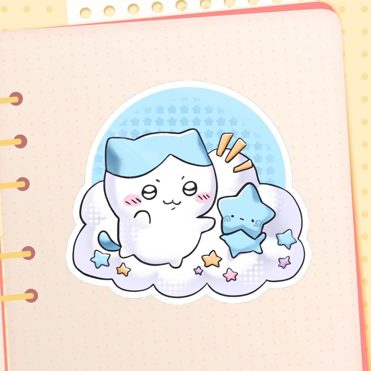 Cute Blue Cat + Blu Sticker 3"