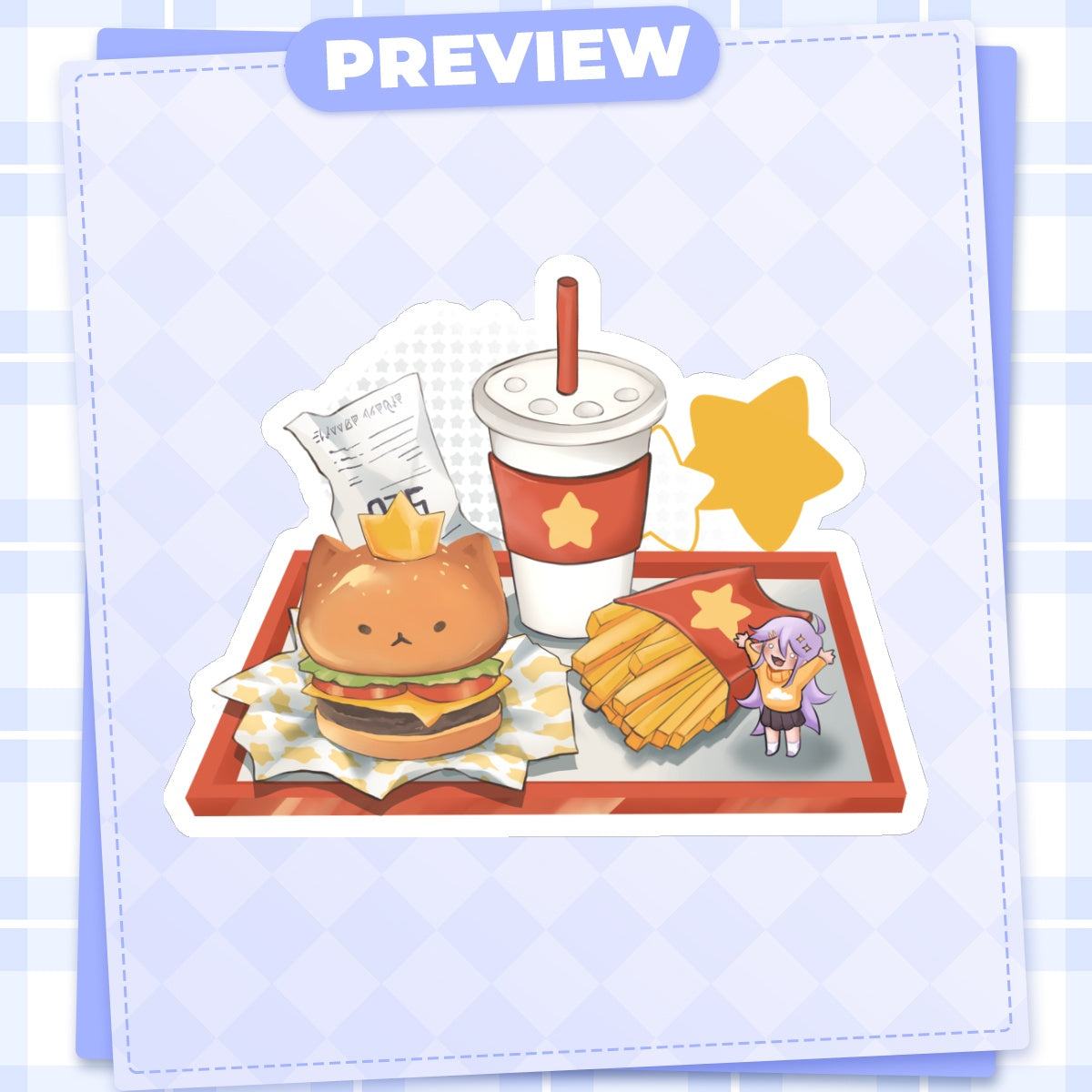 Stellar Burger Meal Sticker 3”