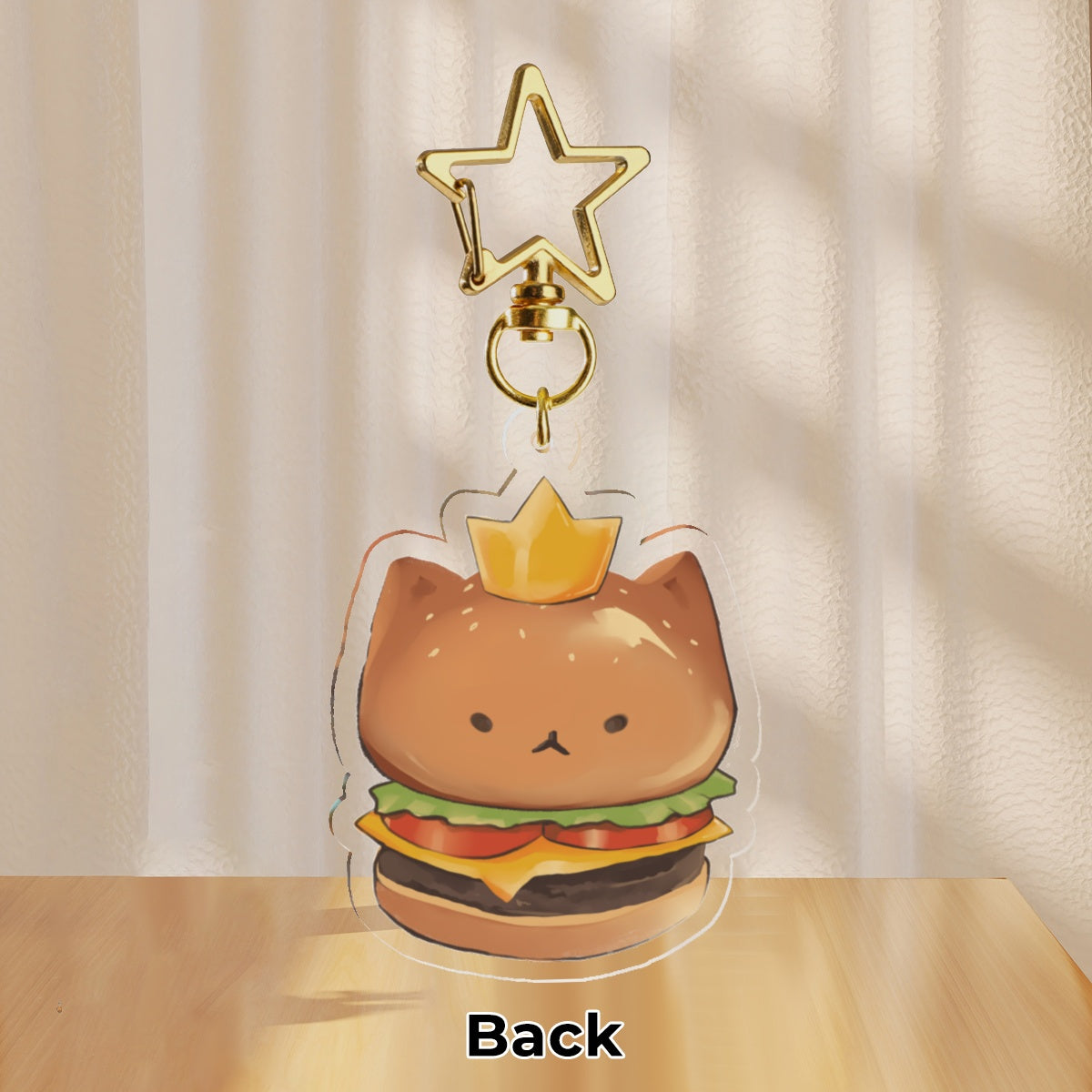 Cat burger keychain