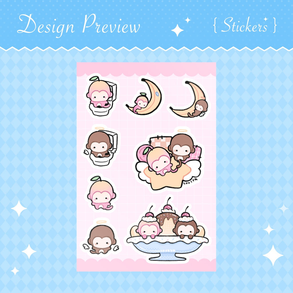 Peaches & Patches 4 x 6 Sticker Sheet