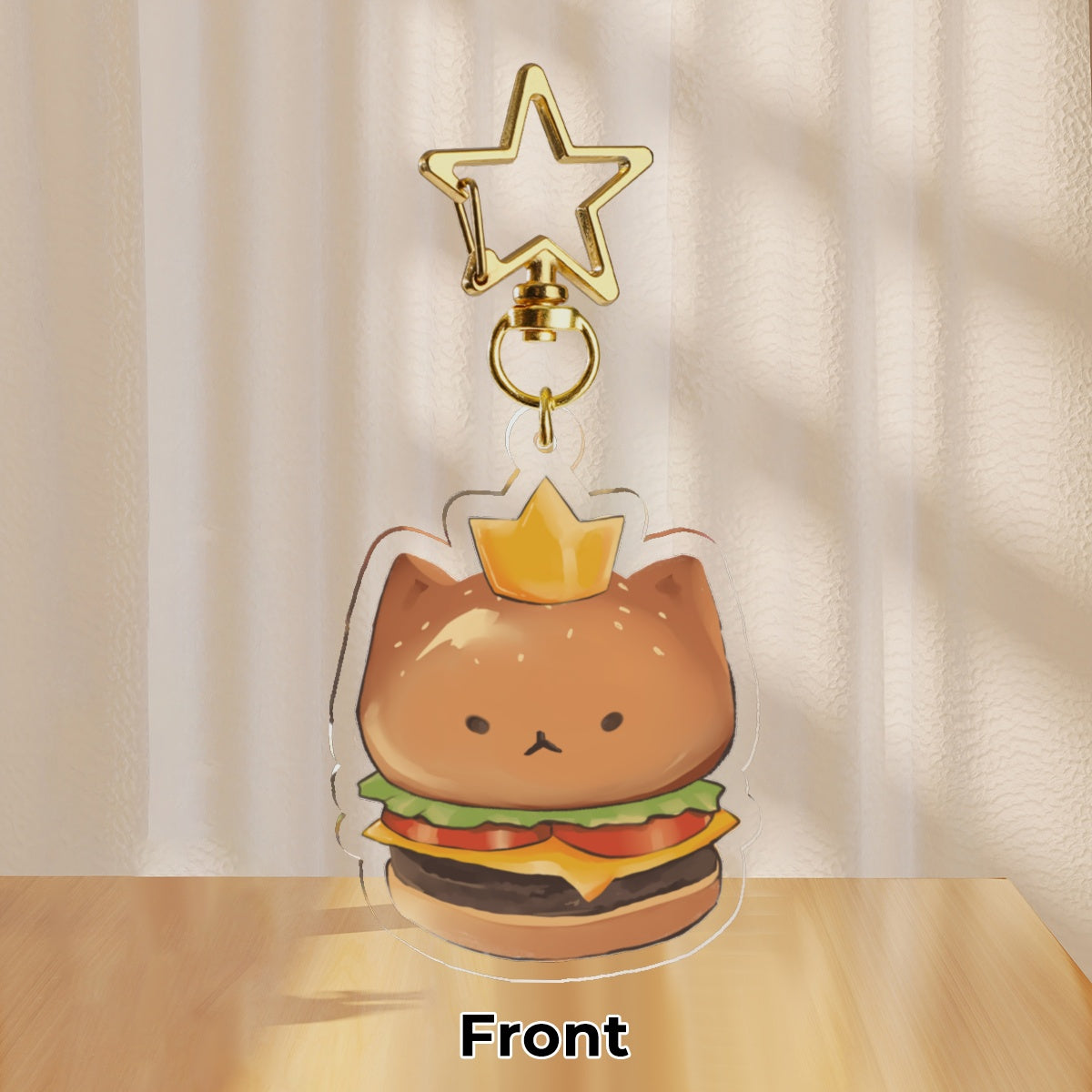 Cat burger keychain