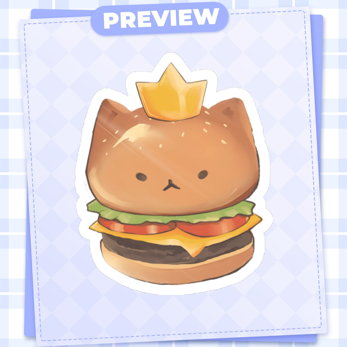Cat Burger Sticker 2”