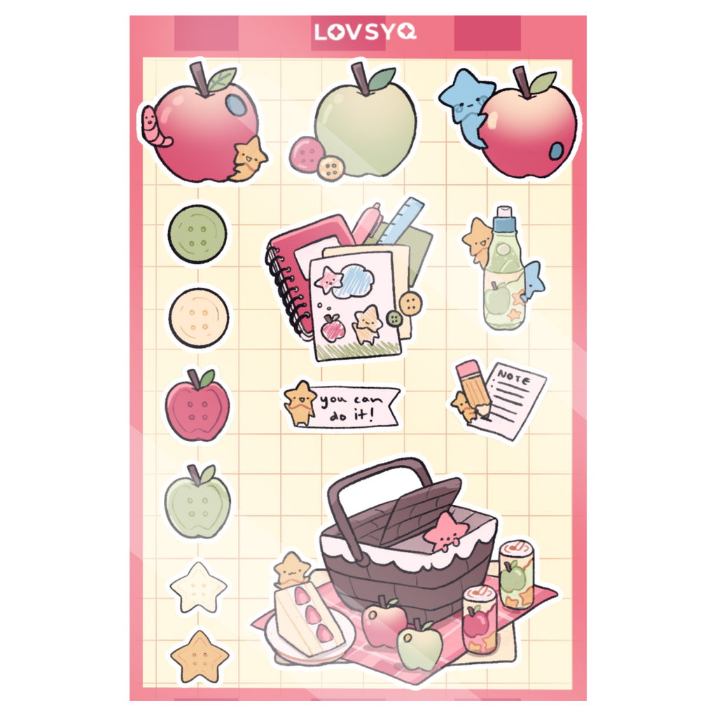 StarBabz Apple Sticker Sheet 4x6