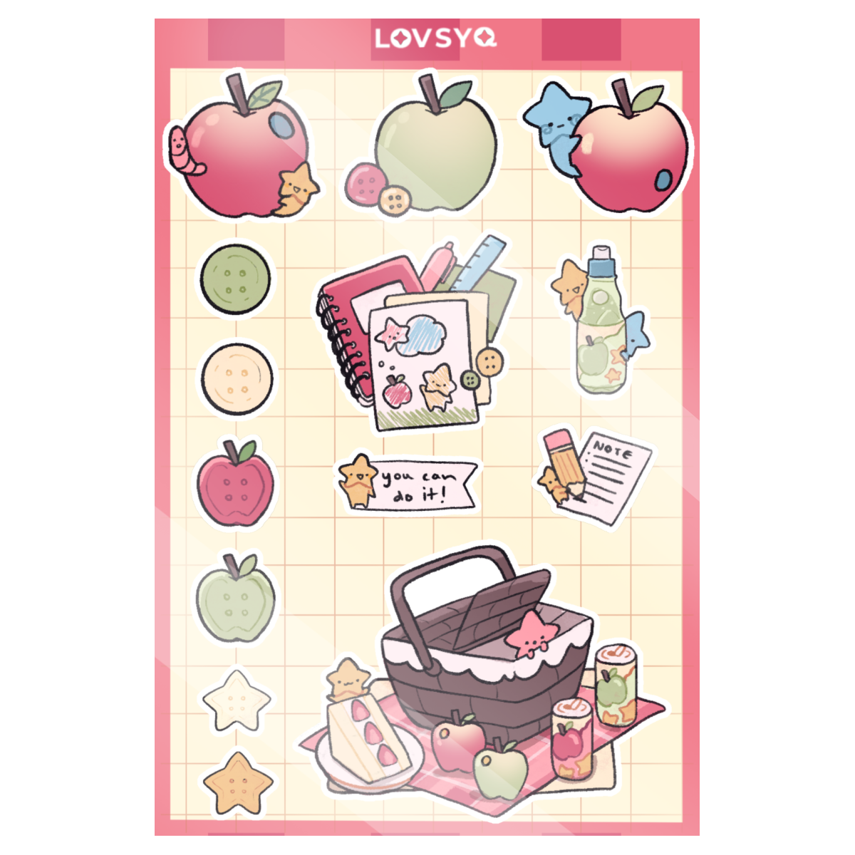 StarBabz Apple Sticker Sheet 4x6