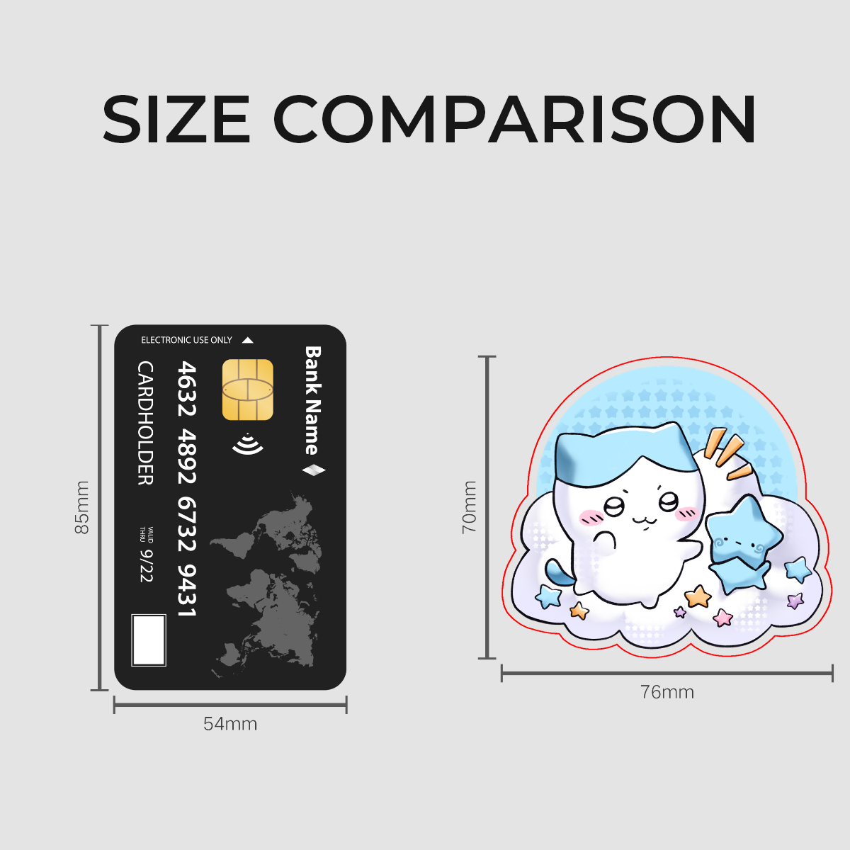 Cute Blue Cat + Blu Sticker 3"