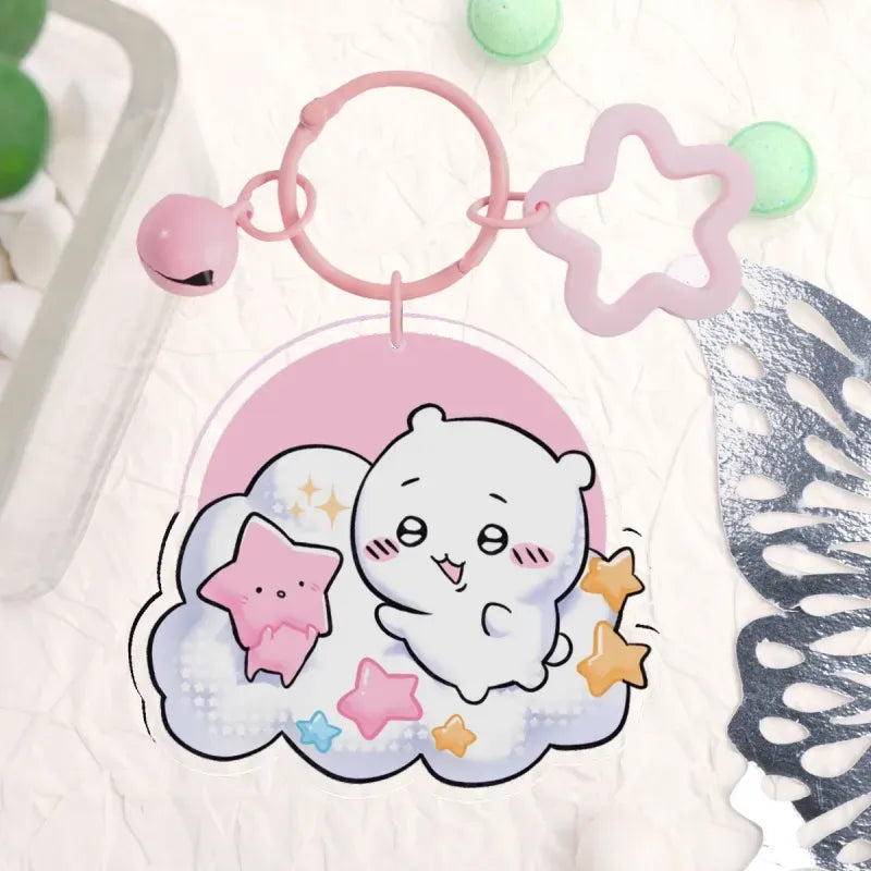 Cute Hamster + Bibi the starbab Acrylic Keychain