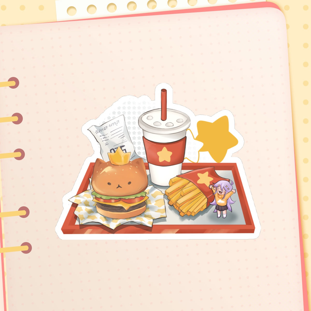 Stellar Burger Meal Sticker 3”