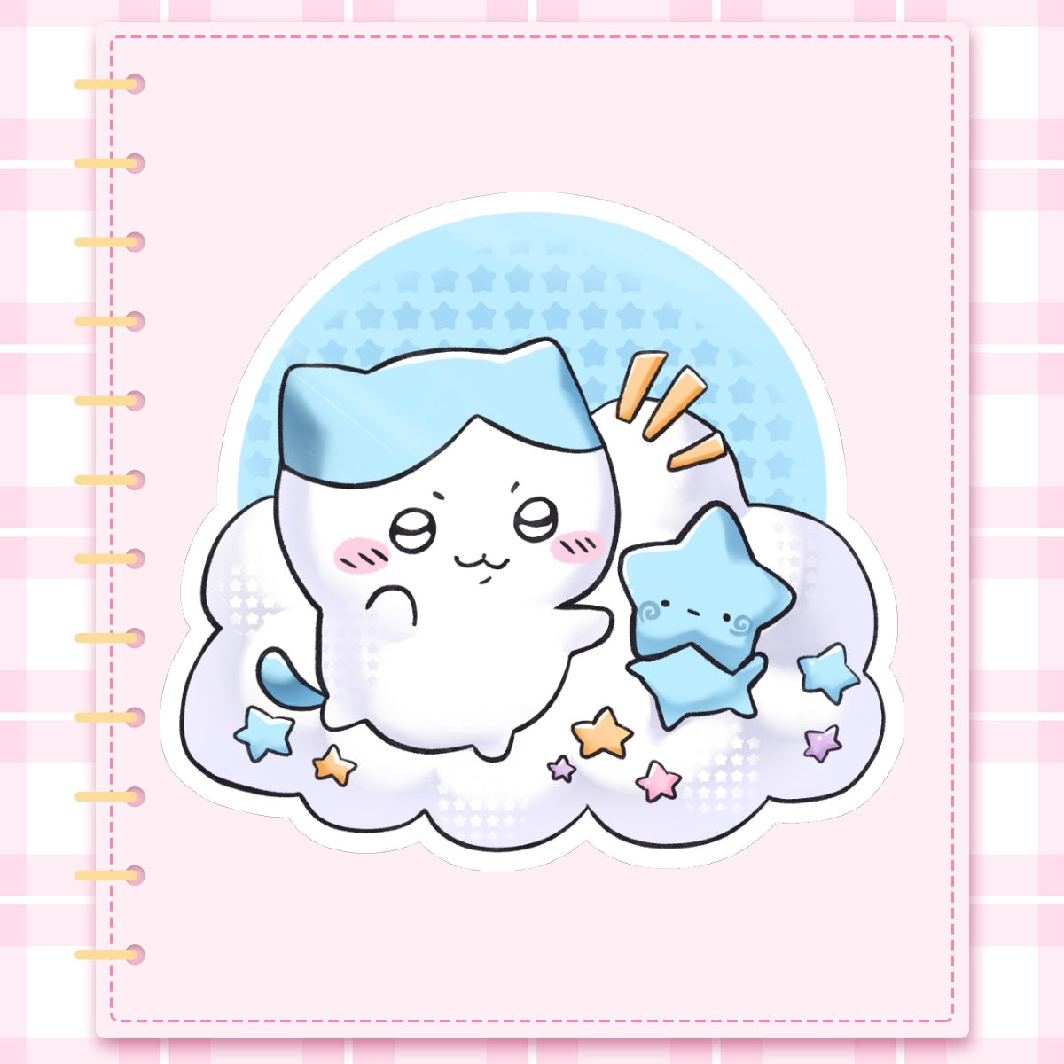 Cute Blue Cat + Blu Sticker 3"