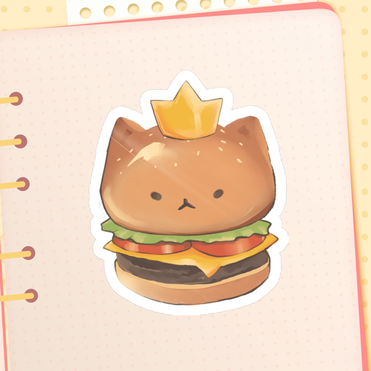 Cat Burger Sticker 2”