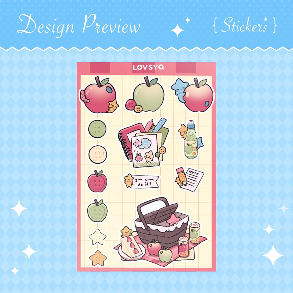 StarBabz Apple Sticker Sheet 4x6