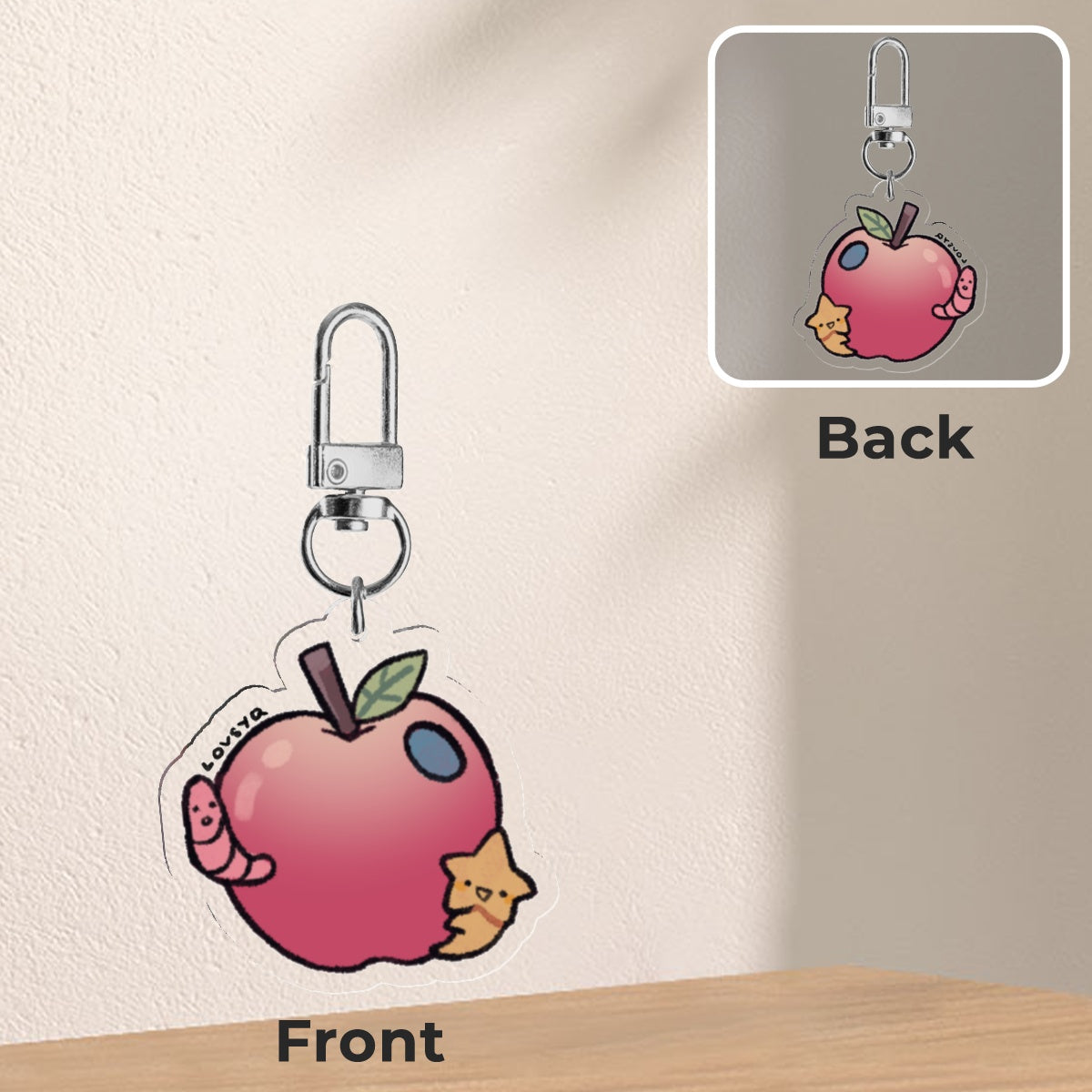 Happy Apple Mini Keychain