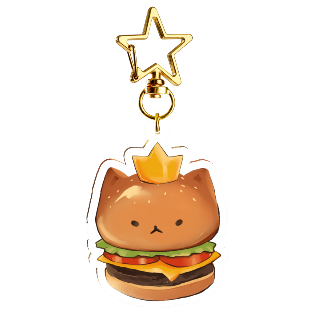 Cat burger keychain