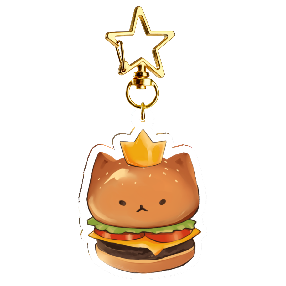 Cat burger keychain
