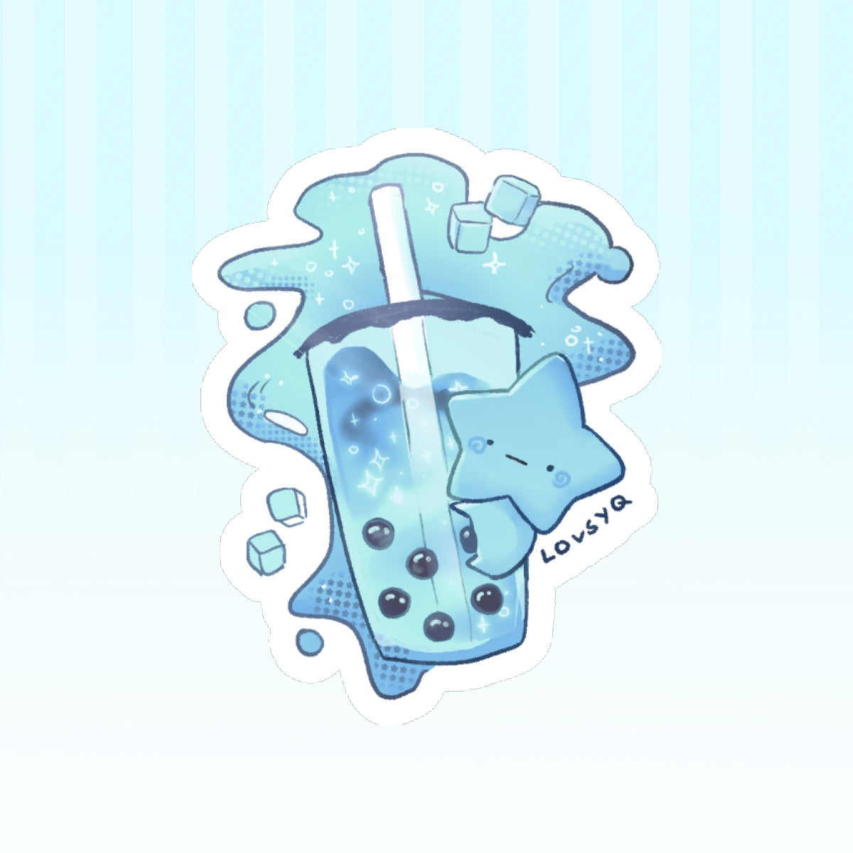Blu Slush Boba Sticker