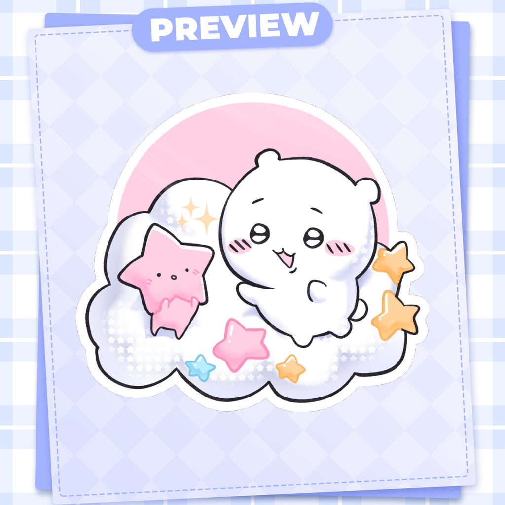 Cute Hamster + Bibi Sticker 3"