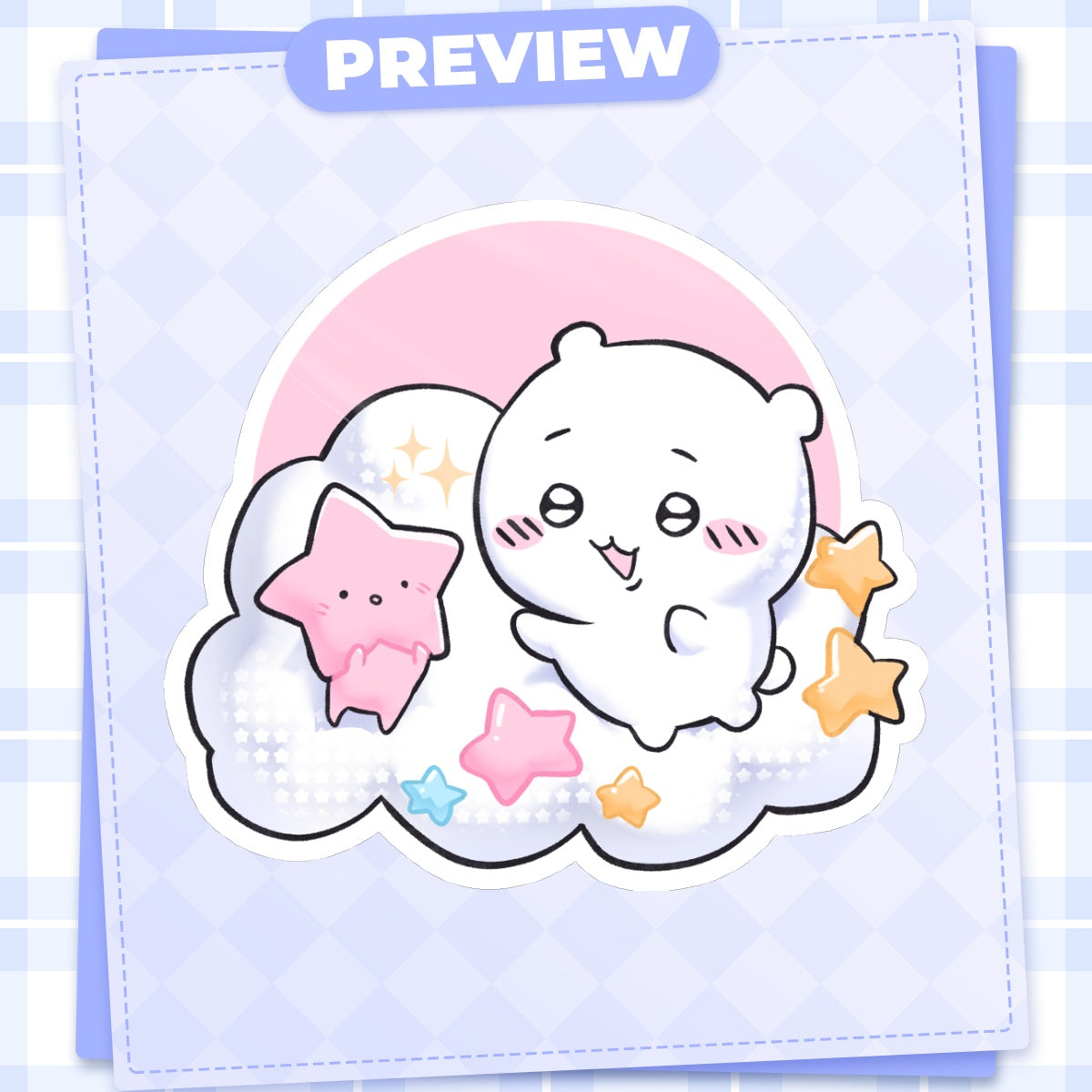 Cute Hamster + Bibi Sticker 3"